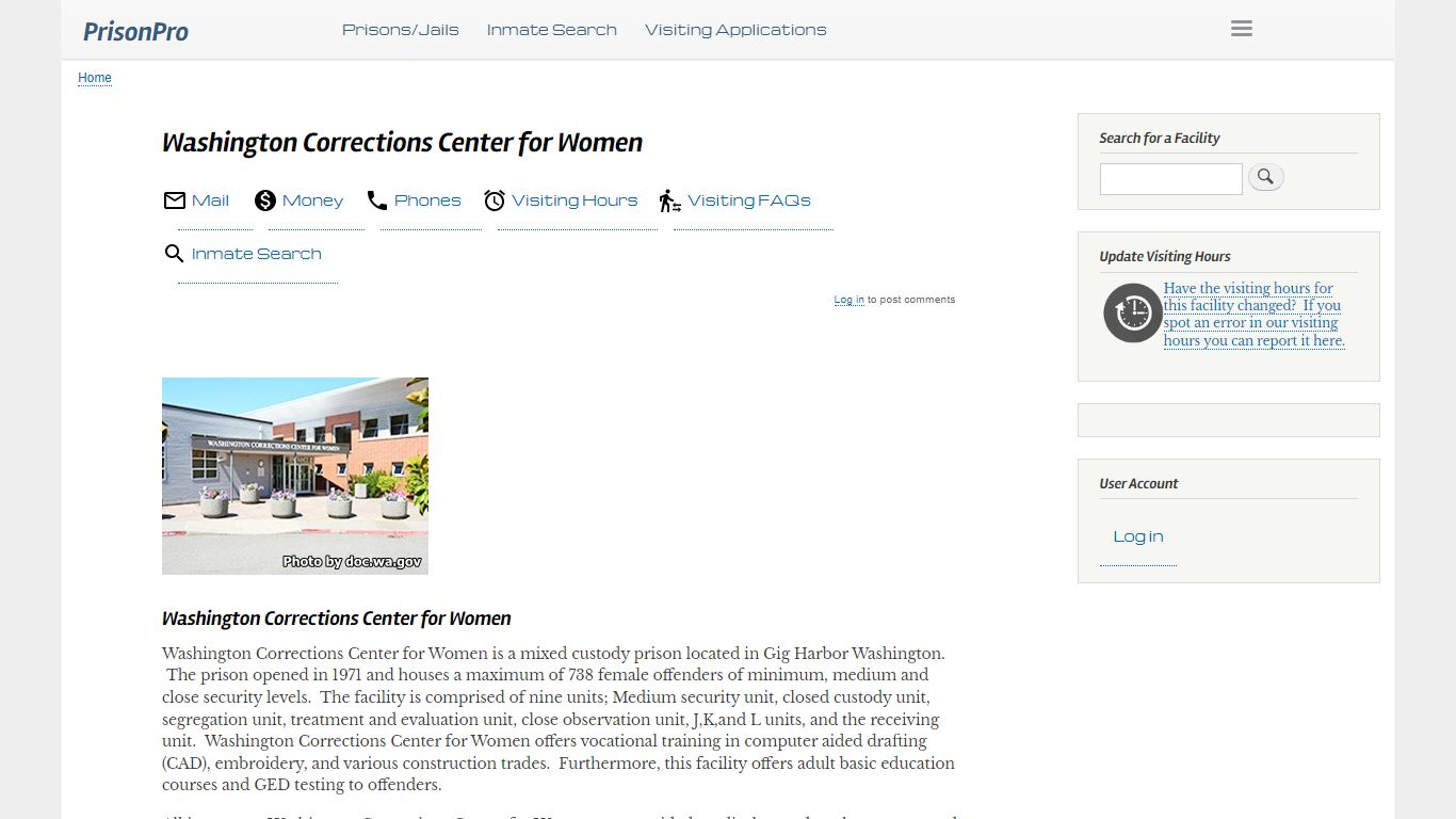 Washington Corrections Center for Women - PrisonPro